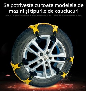 Lanțuri de zăpadă din cauciuc pentru anvelope, model R-1538, marcă suitu, potrivire universală, greutate 3,6 kg
