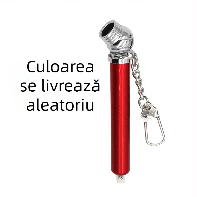 Manometru Joist pentru presiunea în pneuri, portabil cu lanț, pentru măsurare rapidă a presiunii, interfață de apăsare pentru etanșare strânsă și durabilă