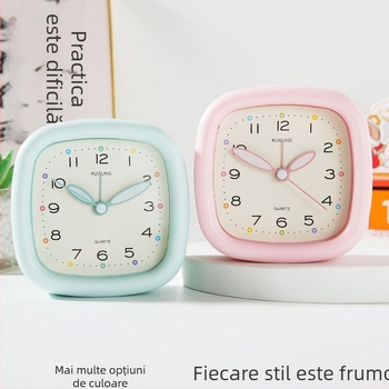 Ceas de alarmă Qingyi pentru elevi, afișaj LCD cu citire analogică și numerică, alimentat de baterie, mișcare cu secunde în avans continuu, 32 mm grosime, carcasă din plastic