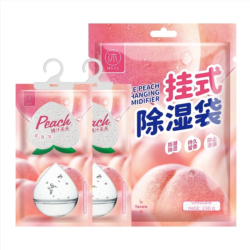 Sachet atașabil pentru garderobă, dormitor și cămin — absorbant de umiditate cu aromă piersică albă, 0,23 kg