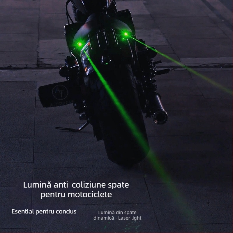 Lampa spate pentru motocicletă cu proiecție laser și efect stroboscopic, model H901, 5V, 0.2A