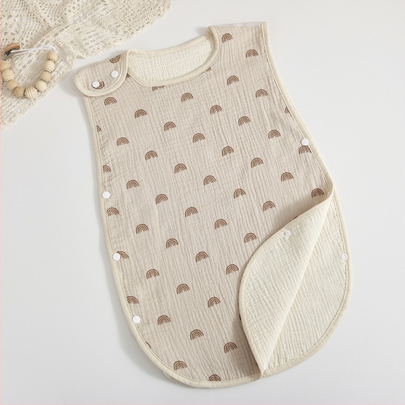 Sac de dormit pentru copii din tif de bumbac, patru straturi, 100% bumbac, greutate sub 1 jin, Brie Time, stil desen animat