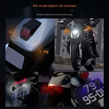 Lumina LED auxiliară pentru motocicletă cu design craniu și far cu ochi de vultur (12V, ABS, model motor235, durată 50000 h, compatibilă cu semnalizatoarele motocicletei)