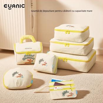 Set de depozitare pentru călătorii, 7 piese, formă cub, 600D Oxford, pliabil