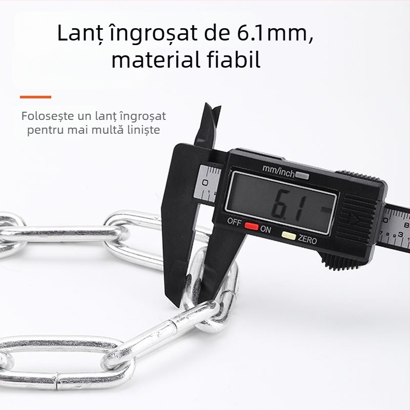 Încuietoare lanț pentru bicicletă cu cheie anti-furt, model JY5012, brand YUUISD, cablu din oțel, greutate 800 g