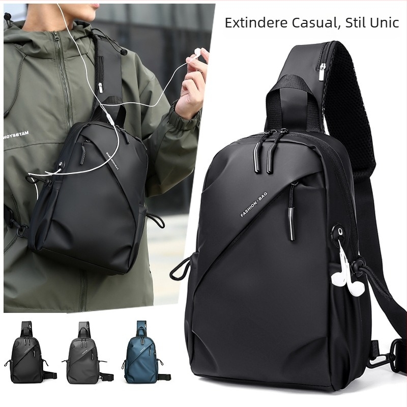 Geantă piept pentru bărbați Chest Bag, pânză Oxford, ultra-ușoară, rezistentă la uzură, culoare solidă, căptușeală poliester, utilizare zilnică
