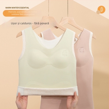 Top termic pentru copii, cu căptușeală de fleece din poliester, guler rotund, pentru patru sezoane, pentru copii de peste 8 ani