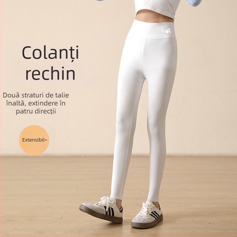 Colanți pentru fetițe, imprimeu rechin, talie înaltă, nailon 81,2%, lungime 9/10, talie elastică, primăvara 2024, pentru copii peste 8 ani (peste 140 cm)