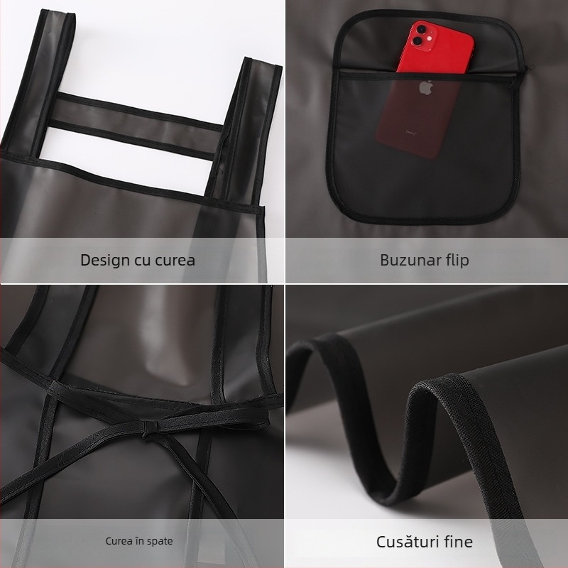 Șorț TPU fără mâneci pentru bucătărie și catering, design modern minimalist