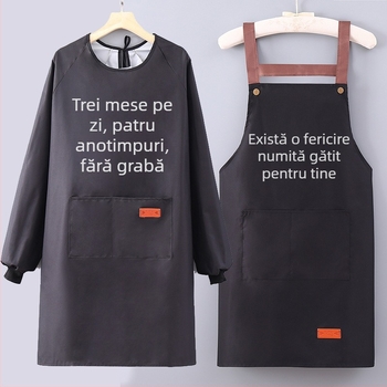 Șorț de bucătărie cu mâneci, impermeabil și rezistent la ulei, poliester, pentru adulți, catering