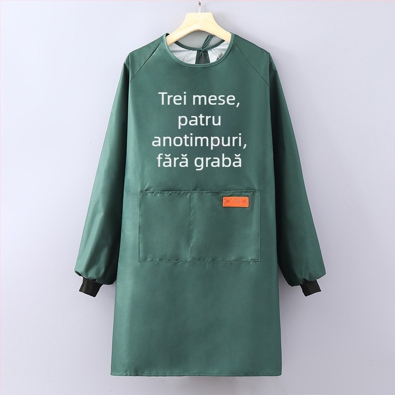 Șorț de bucătărie cu mâneci, impermeabil și rezistent la ulei, poliester, pentru adulți, catering