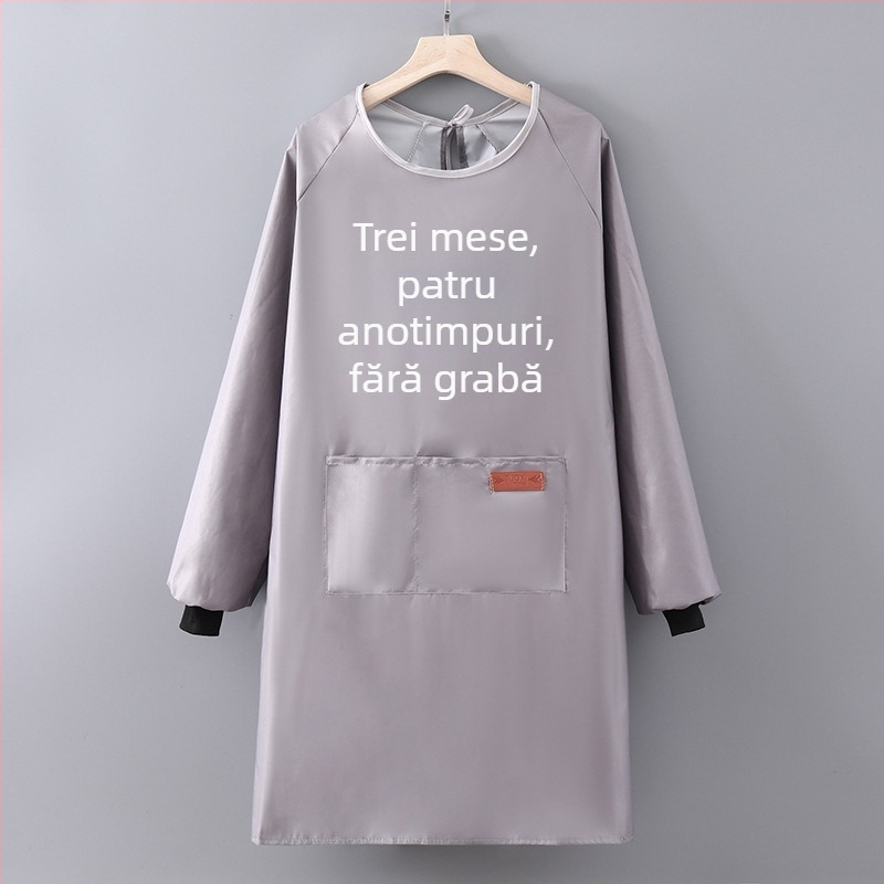 Șorț de bucătărie cu mâneci, impermeabil și rezistent la ulei, poliester, pentru adulți, catering