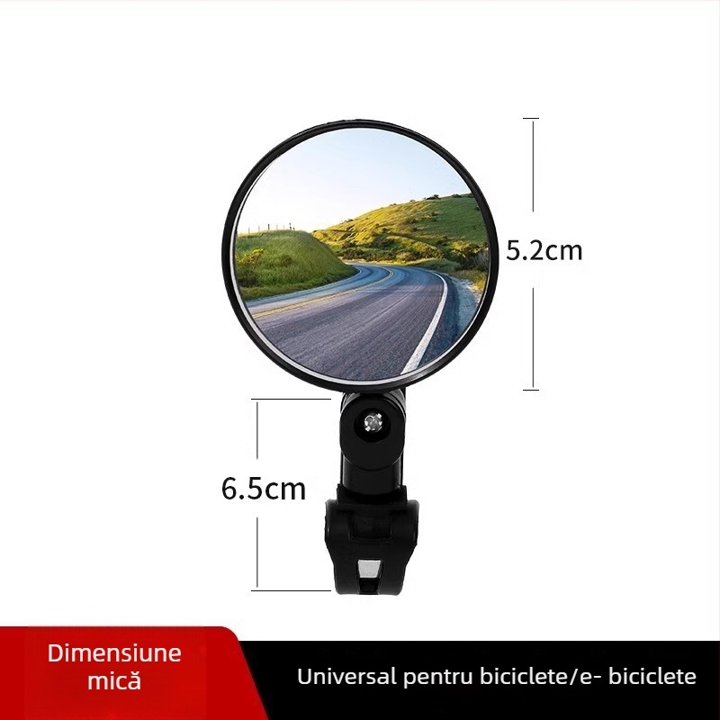 Oglindă retrovizoare pentru vehicule electrice și biciclete – rotundă, reglabilă, oglindă pentru zonele moarte cu unghi de vizualizare larg