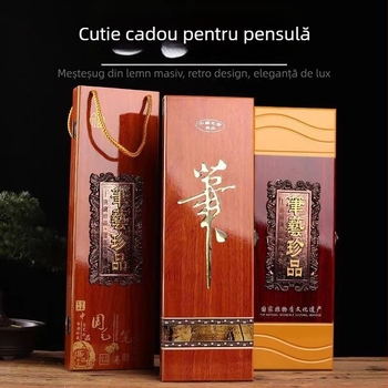 Cutie cadou din lemn, stil chinezesc nou, cu logo imprimat, potrivită pentru zile de naștere și Lună plină