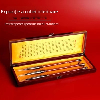 Cutie cadou din lemn, stil chinezesc nou, cu logo imprimat, potrivită pentru zile de naștere și Lună plină