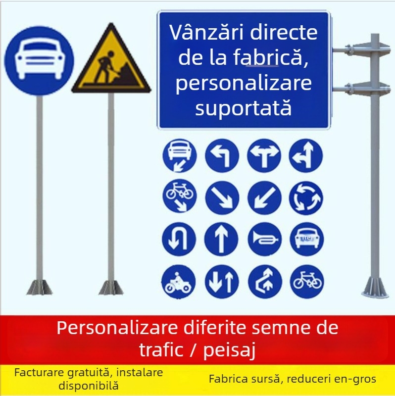 Semn de circulație, placă de aluminiu, film reflectorizant de grad tehnic, formă pătrată, grosime 2 mm, seria 525
