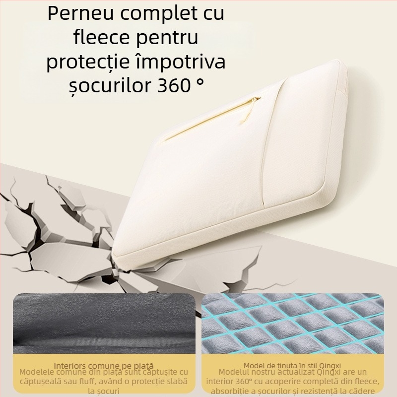 Qingxi Geantă internă pentru laptop — impermeabilă, rezistentă la uzură și protecție împotriva șocurilor; material Oxford; căptușeală poliester; stil urban minimalist