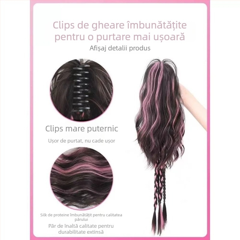 Perucă cu coadă de cal – model Grasp ponytail, fir rezistent la temperaturi înalte, necolorabilă sau nepermamentă, potrivită pentru orice nuanță a pielii și formă a feței