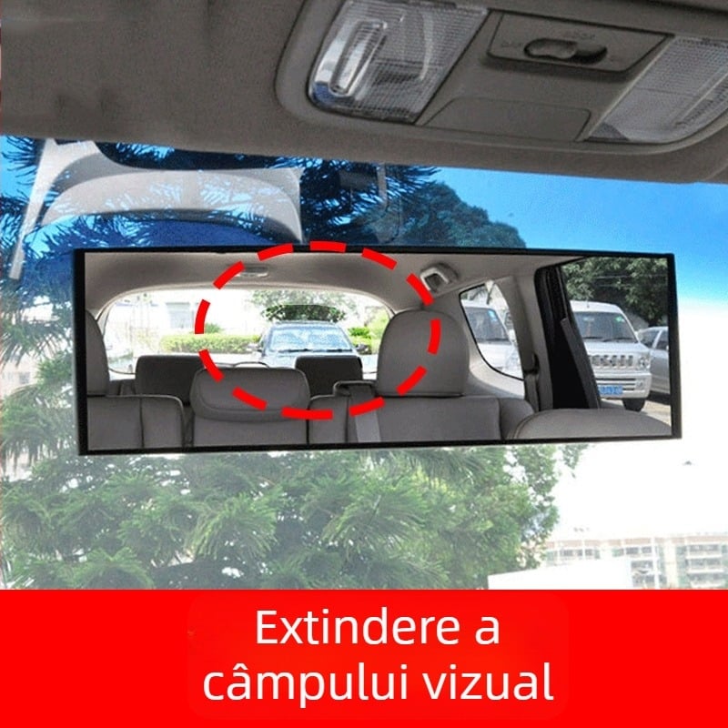 oglindă retrovizoare interioară cu unghi larg, lentilă sferică anti-reflexie, 12V, potrivire universală