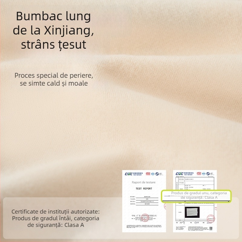 Set pijama copii – 95% bumbac, 5% spandex, antibacterian, toamnă-iarnă, unisex, stil prințesă, imprimeu desene animate