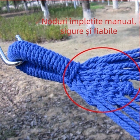 Hamac din canvas pentru o singură persoană, rezistent, încărcare 120 kg, greutate 0,9 kg, brand Hike Mount