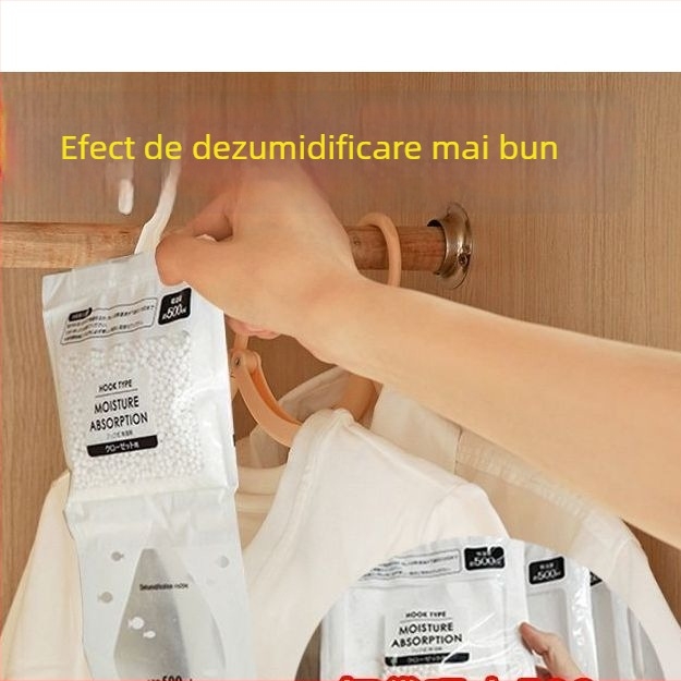 Pungă atașabilă desicant, absorbantă a umezelii, anti-mucegai, pentru dormitoare, ambalaj 100 bucăți