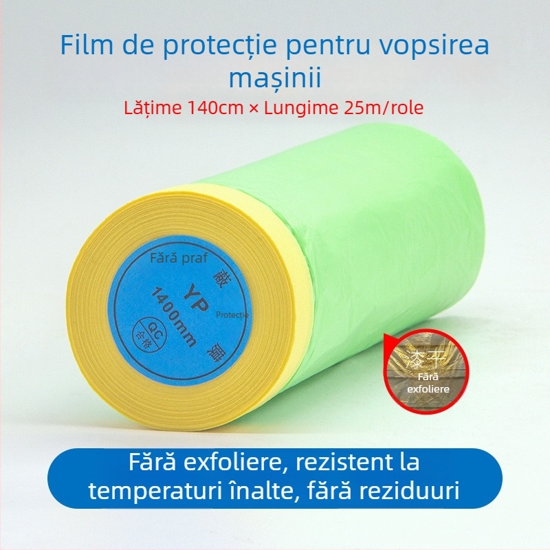 Film de mască pentru vopsire auto – nu se decojează vopseaua și nu lasă reziduuri, film de mascare HDPE, vâscozitate mare, grosime 0,7