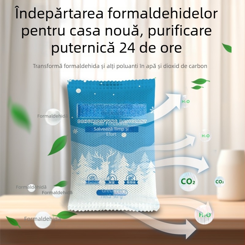 Sacul de desicant pentru uz casnic – Uscare și control al umidității pentru garderobă și lenjerie, 500 g, ambalat în cutie, așezare pe Orizontală, Parfum: Natural
