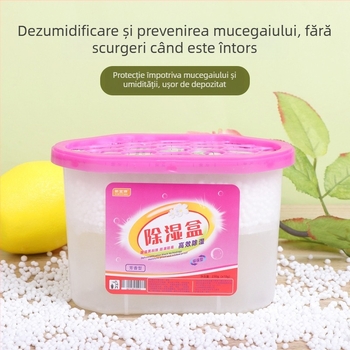 Cutie de umidificare pentru casă, pentru garderobă și cameră, desicant cu carbon activ, parfum de lămâie, set 72 buc, 260 g