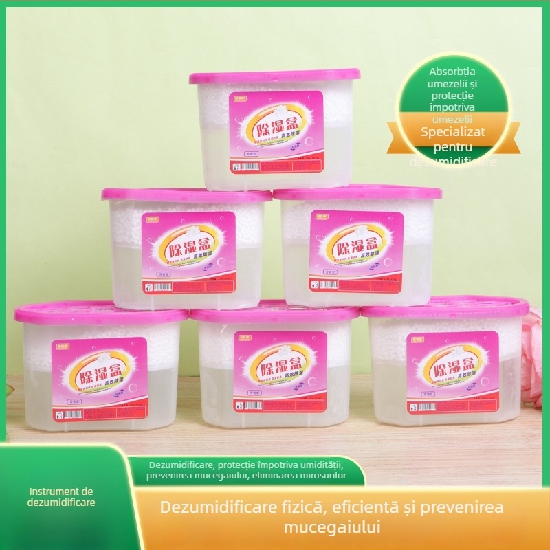 Cutie de umidificare pentru casă, pentru garderobă și cameră, desicant cu carbon activ, parfum de lămâie, set 72 buc, 260 g