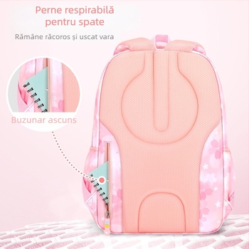 Rucsac școlar pentru elevi clasele 3-4: ușor, capacitate mare, impermeabil, protecție a coloanei, bretele cu pernă de aer