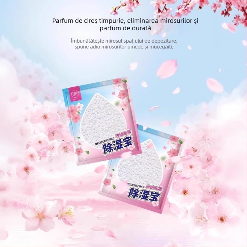 Desicant pentru garderob, tip sertar, cu parfum de piersică, absorbant de umiditate, 230 g