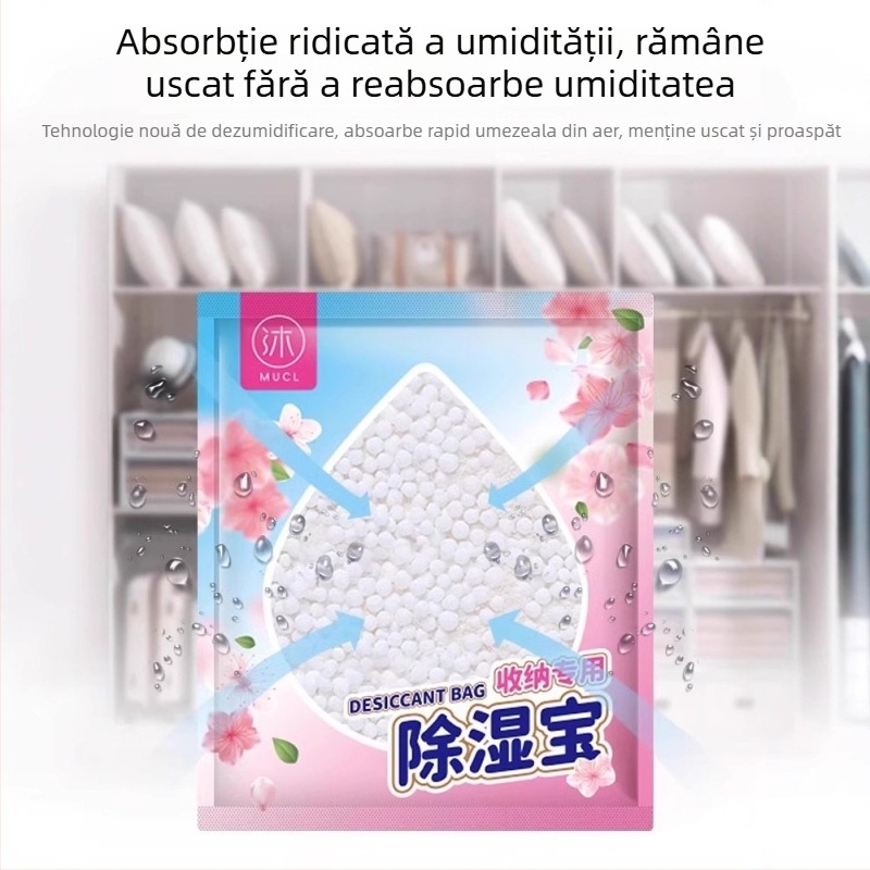 Desicant pentru garderob, tip sertar, cu parfum de piersică, absorbant de umiditate, 230 g