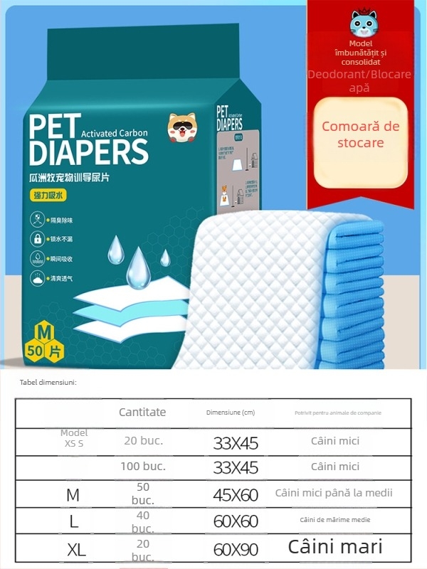 Tampoane de urină pentru animale de companie, pentru câini și pisici, 100 buc., țesătură nețesută, absorbante și neutralizante mirosuri