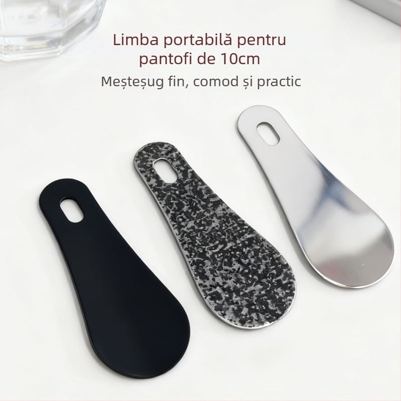 Shoehorn din oțel inoxidabil, portabil, fără contact, design compact