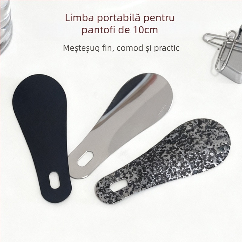 Shoehorn din oțel inoxidabil, portabil, fără contact, design compact