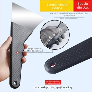 Unealtă de wrapping auto — mâner din plastic tehnic; racletă din oțel inoxidabil; rezistentă la temperaturi înalte