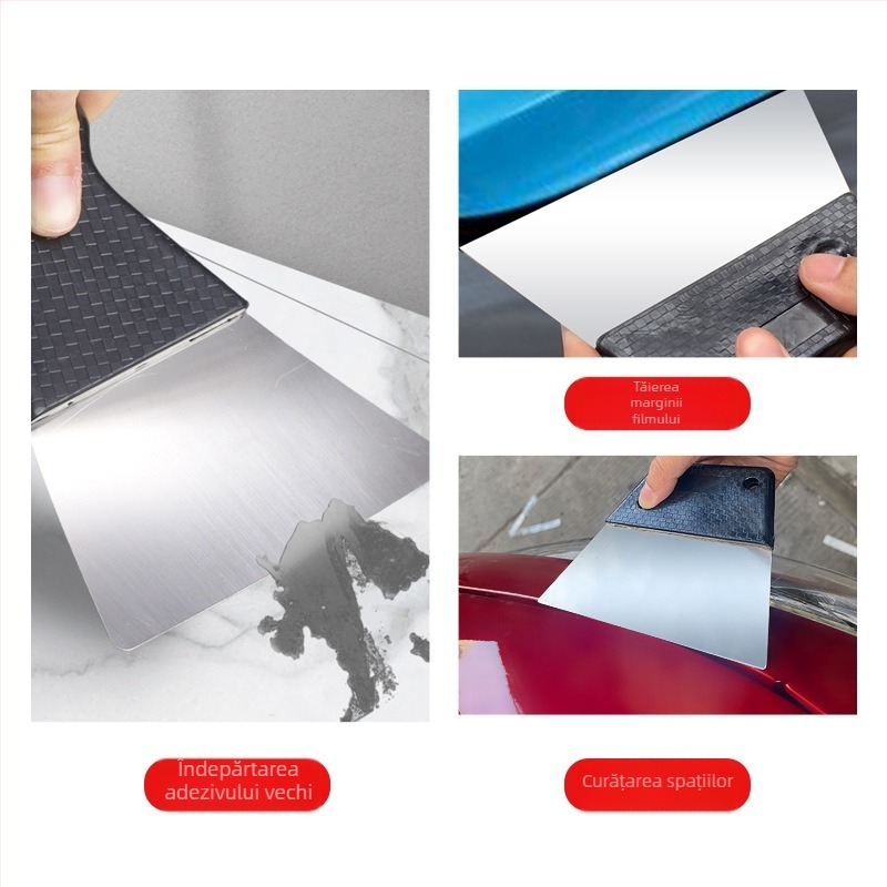 Unealtă de wrapping auto — mâner din plastic tehnic; racletă din oțel inoxidabil; rezistentă la temperaturi înalte