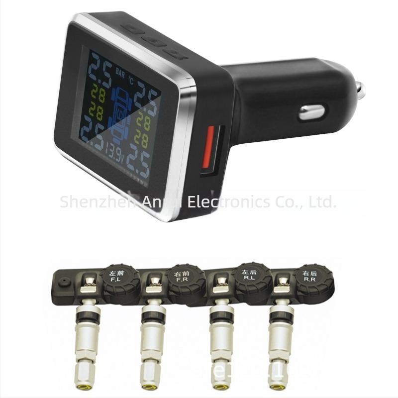TPMS wireless cu afișaj independent pe patru roți, afișaj digital, interval 0-6 BAR, pentru sedan, SUV și camping-car