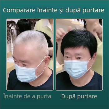 Perucă pentru bărbați, acoperire totală, păr real, CP9002, mecanism de procesare, lungime scurtă, poate fi vopsită și periată