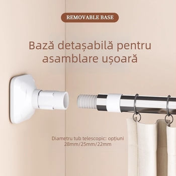 Bară de uscare din oțel inoxidabil, fără găuri în perete, extensibilă, montaj pe perete pentru balcon, design modern minimalist, lansată în 2025.