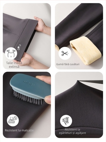 Colanți pentru fete, căptușiți cu fleece, groși, talie înaltă, lungime întreagă, nylon 93,6%