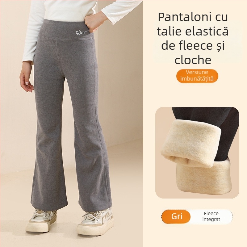 Colanți pentru fete, căptușiți cu fleece, groși, talie înaltă, lungime întreagă, nylon 93,6%