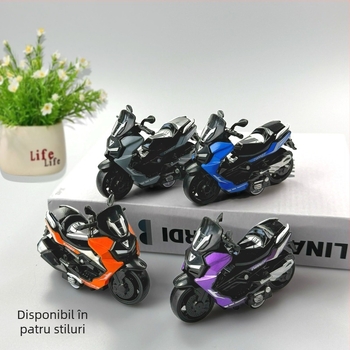 Breloc din aliaj cu design scuter pull-back, stil desen animat, ambalaj individual