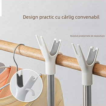 Bară extensibilă pentru uscat haine – PP + oțel inoxidabil, pentru balcon, stil modern minimalist, Box Happy House