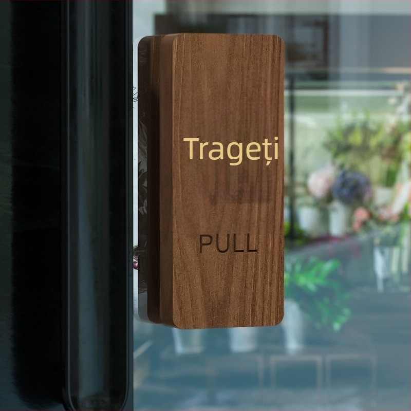 Semn ușă glisant din lemn de nuc, gravură 3D, autocolant, pentru magazine, pensiuni, hoteluri, spitale și clădiri de birouri