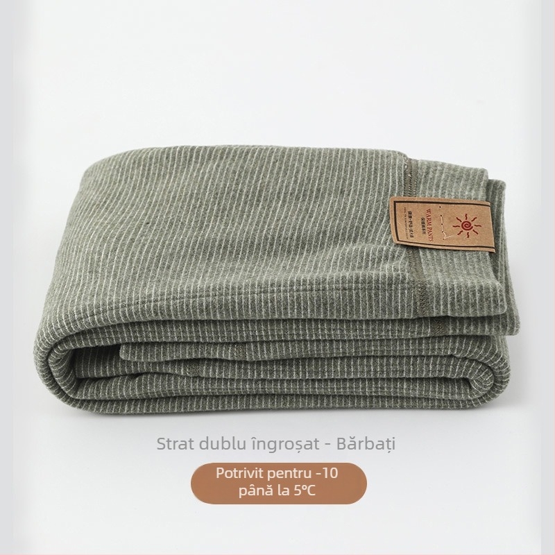 Pantaloni termici pentru copii din velur - în dungi, groși, talie medie, toamnă-iarnă, 62,5% poliester