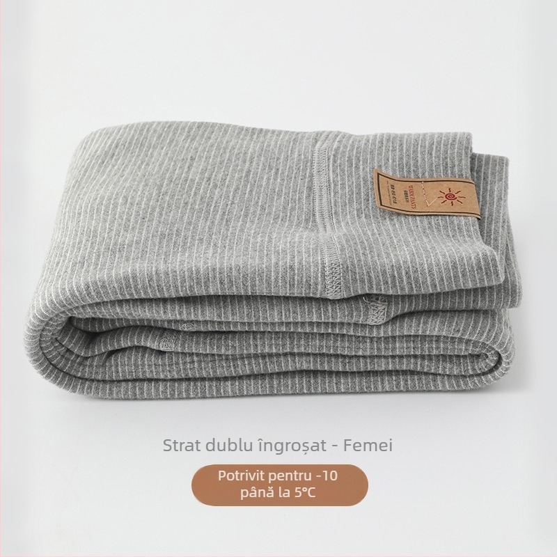 Pantaloni termici pentru copii din velur - în dungi, groși, talie medie, toamnă-iarnă, 62,5% poliester