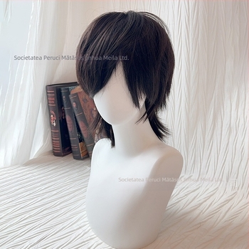 Perucă pentru bărbați în stil mullet, model 525, fibre rezistente la temperatură, cosplay gata