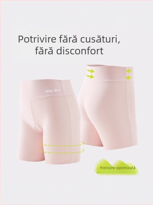 Pantaloni scurți de siguranță pentru fetițe, din nylon, lungime 3/4, talie înaltă cu elastic, fără deschidere la zona intimă, compoziție 73% nylon, 27% elastan